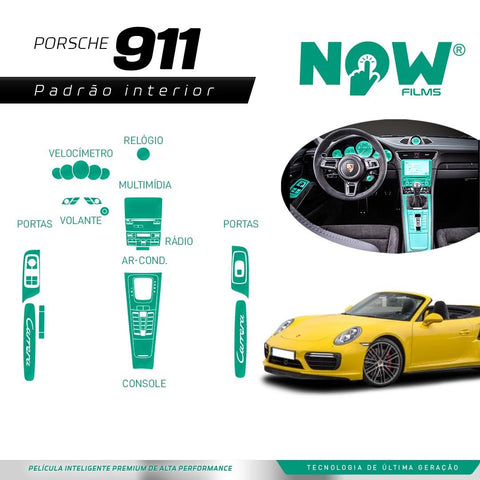 Kit Película Proteção Interna PORSCHE CARRERA 911 (2016 À 2019)